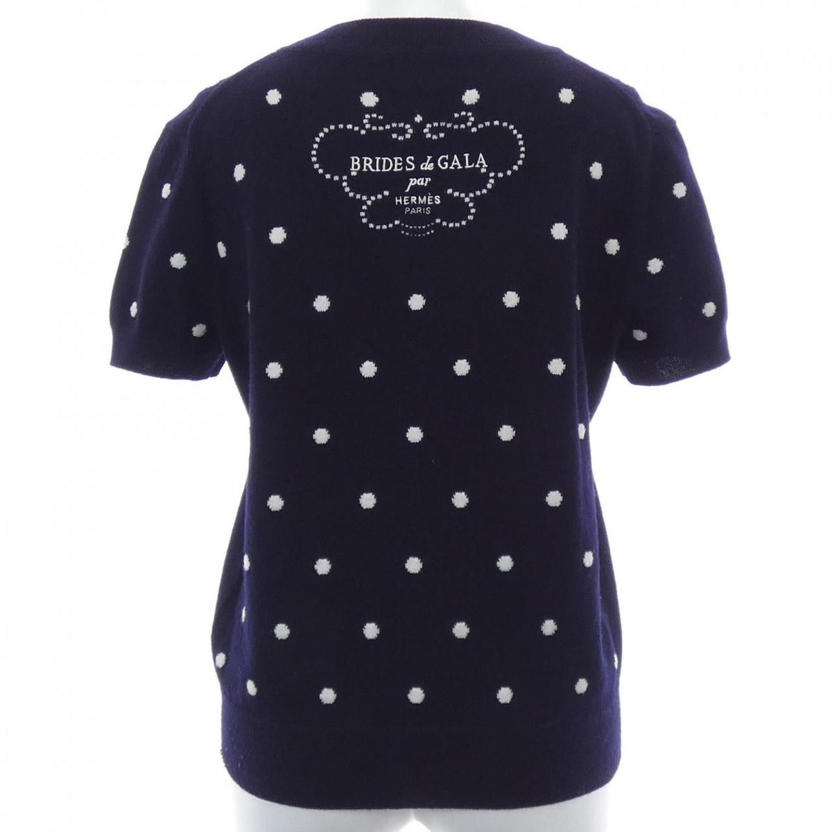 Hermes Brides de Gala Knit Top White Navy — view 2