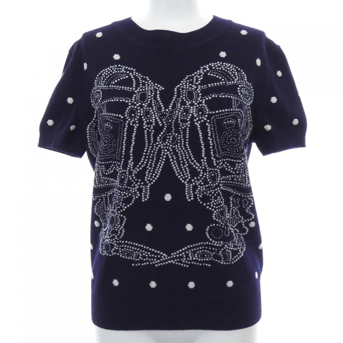 Hermes Brides de Gala Knit Top White Navy