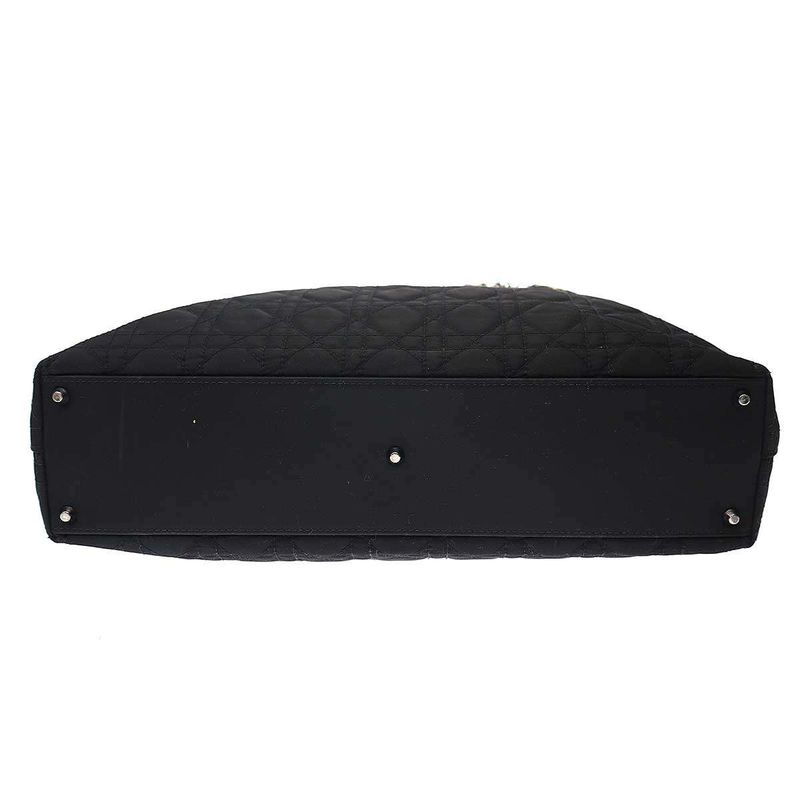 Christian Dior Vintage Quilted Cannage Tote Bag Black