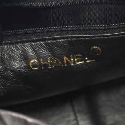 Chanel Shoulder Bag Triple CC Logo Black Lambskin Coco Fringe Small — view 4