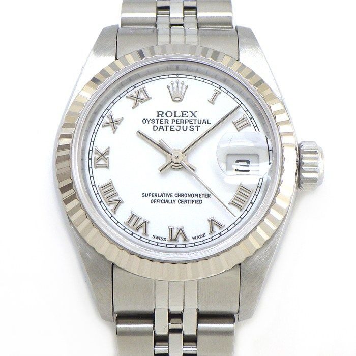 Rolex Watch Datejust Number Date White Dial Roman Index Full Ted Bezel Jubilee