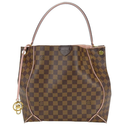 Louis Vuitton Shoulder Bag Caissa Hobo N41556 Damier Brown Rose Ballerine Pink