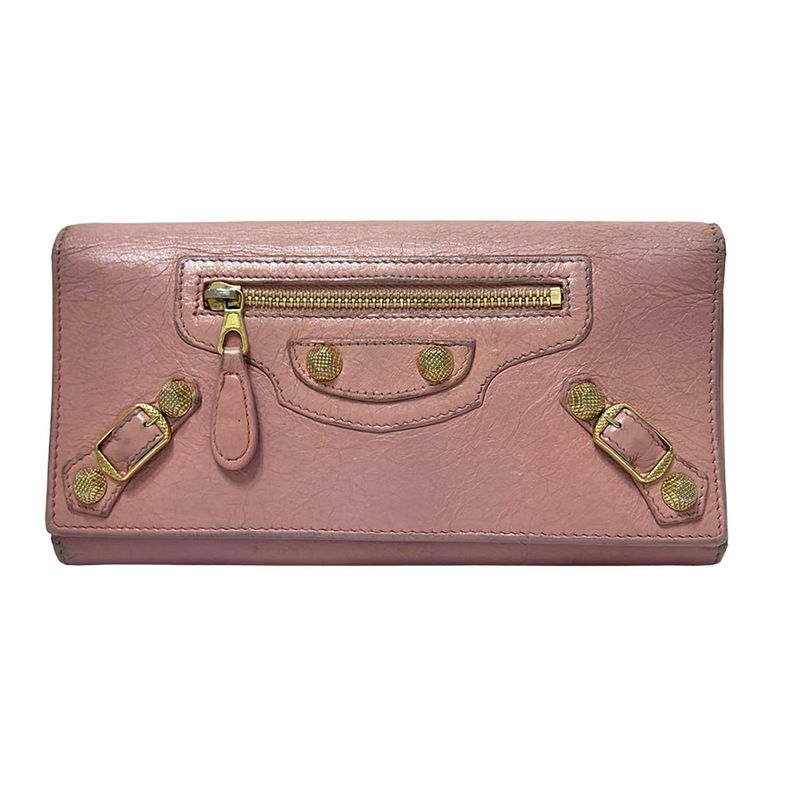 Balenciaga Giant Continental Long Wallet 253054 Light Pink Leather