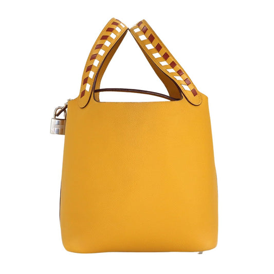Hermes Picotin Lock 18 PM Tresage Hand Bag Epsom Joan Ampoule Brick White