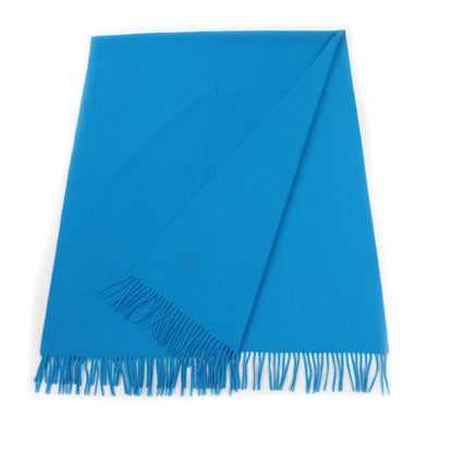 Hermes 100% Cashmere Logo Embroidered Large Size Scarf With Fringe Shawl Scarf