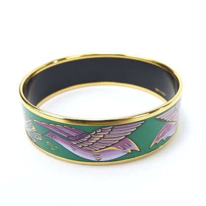 Hermes Bracelet Emile GM Metal Enamel Green Purple Gold Hardware Accessories