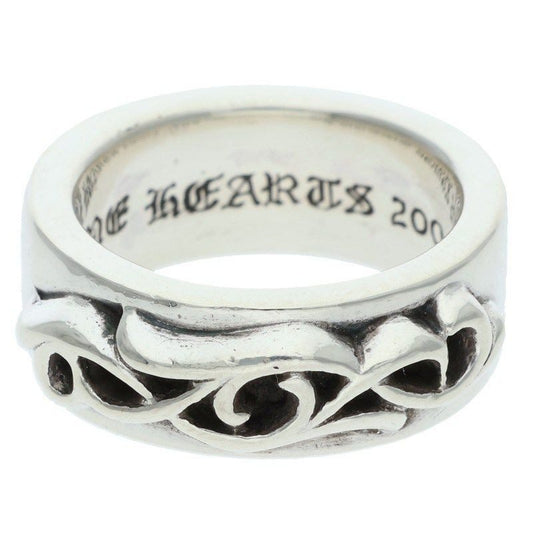 Chrome Hearts Dbl Narrow Vine Band Double Silver Ring
