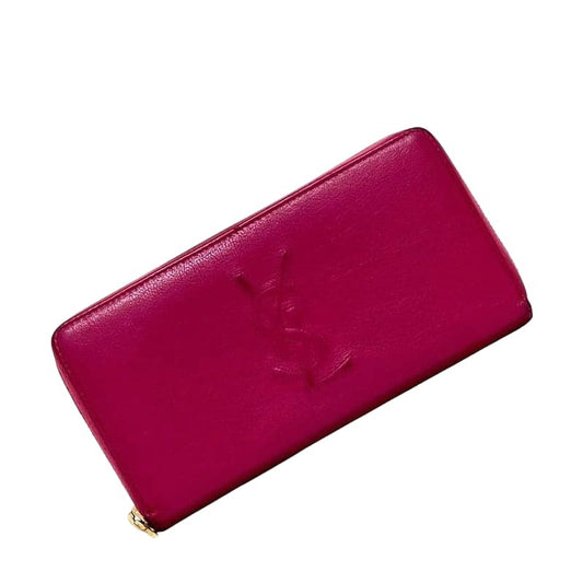 Yves Saint Laurent Round Zipper Long Wallet Pink