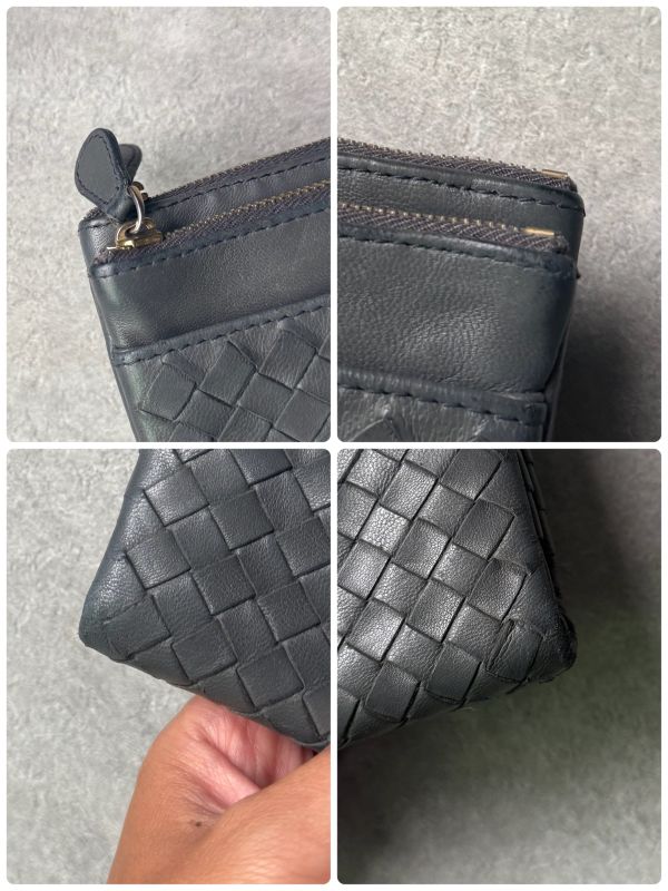 Bottega Long Wallet Intrecciato Leather Medium Wallet Bottega Veneta Gray