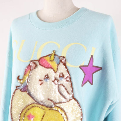 Gucci 22AW 617964 Cotton Silk Logo Printed Banana Sequins Oversized Sweatshirt