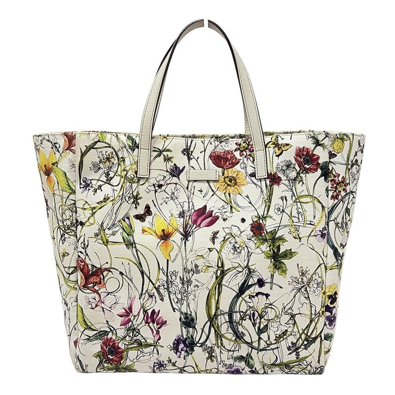 Gucci Flora 282439 Ivory X Red X Multi Floral Leather