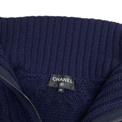 Chanel Long Sleeved Sweater Size 34 S Women - P59162 Dark Navy Cashmere Blend /