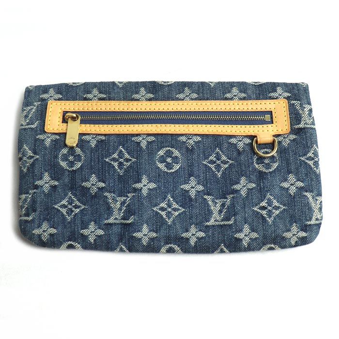Louis Vuitton Pochette Platte Clutch Bag Monogram Denim Blue M95007 Th0076