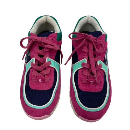 Chanel Sneakers Shoes Suede Fabric Leather Nylon Multicolor Here Mark Pile