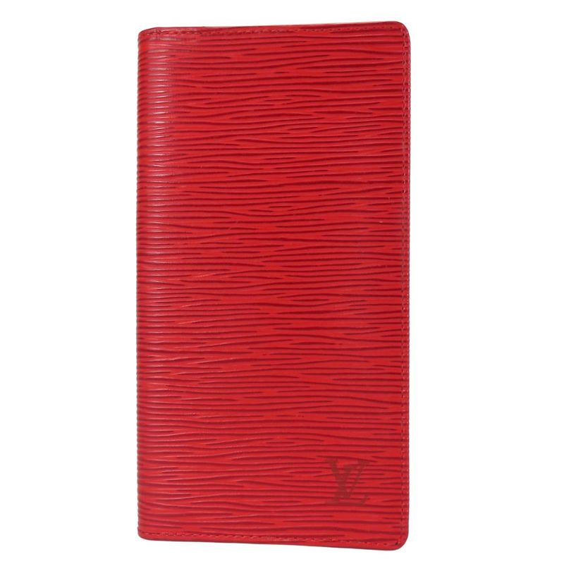 Louis Vuitton Wallet Porte Cult Cles Di Epi Leather Red Bifold Small Women