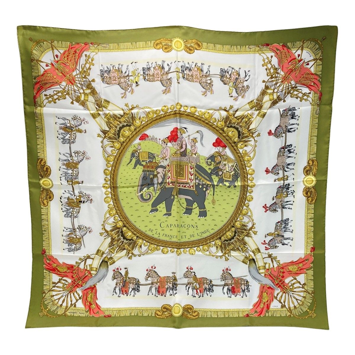 Hermes Carre 90 Caparacons de LA France Et de L'inde Horse Decoration Scarf