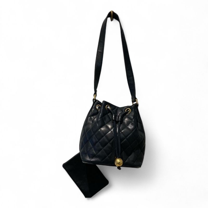Chanel 2549656 20092899036110 1990's Lambskin Matelasse Drawstring Shoulder Bag
