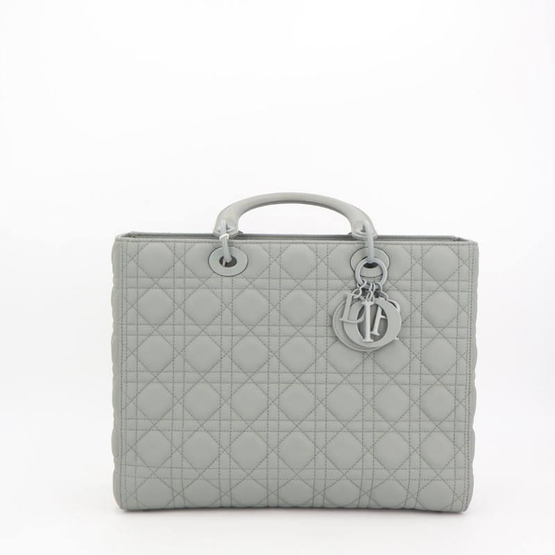 Christian DIOR Lady Dior Cannage Large Leather 2WAY Handbag