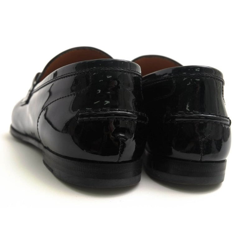Gucci Bit Loafers Shoes Women Enamel Patent Leather Black Bnc00 — view 4