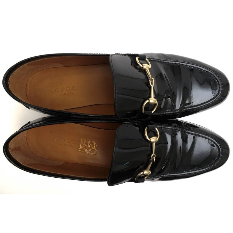 Gucci Bit Loafers Shoes Women Enamel Patent Leather Black Bnc00 — view 5