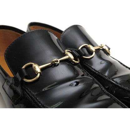 Gucci Bit Loafers Shoes Women Enamel Patent Leather Black Bnc00 — view 6