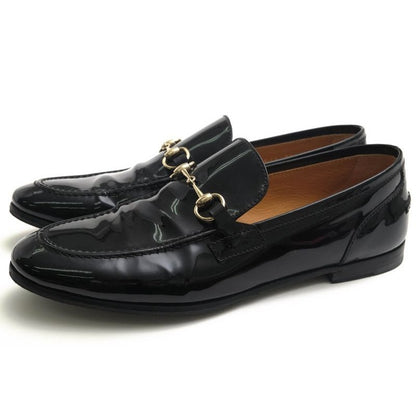 Gucci Bit Loafers Shoes Women Enamel Patent Leather Black Bnc00