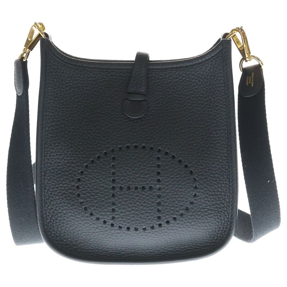 Hermes Evelyne TPM Shoulder Bag Black Taurillon Gold