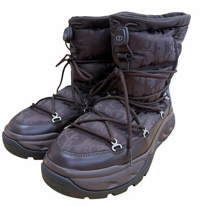 Dior Homme Fabric Leather Snow White Boots Dark Brown — view 2