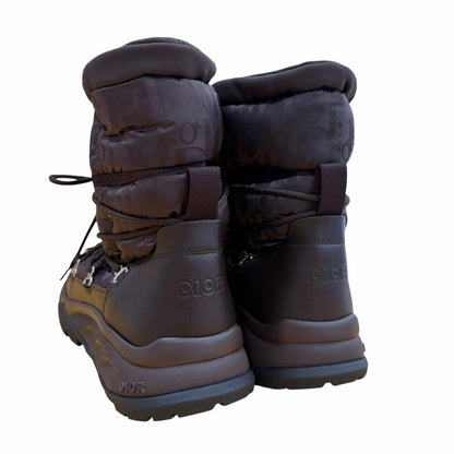 Dior Homme Fabric Leather Snow White Boots Dark Brown — view 4