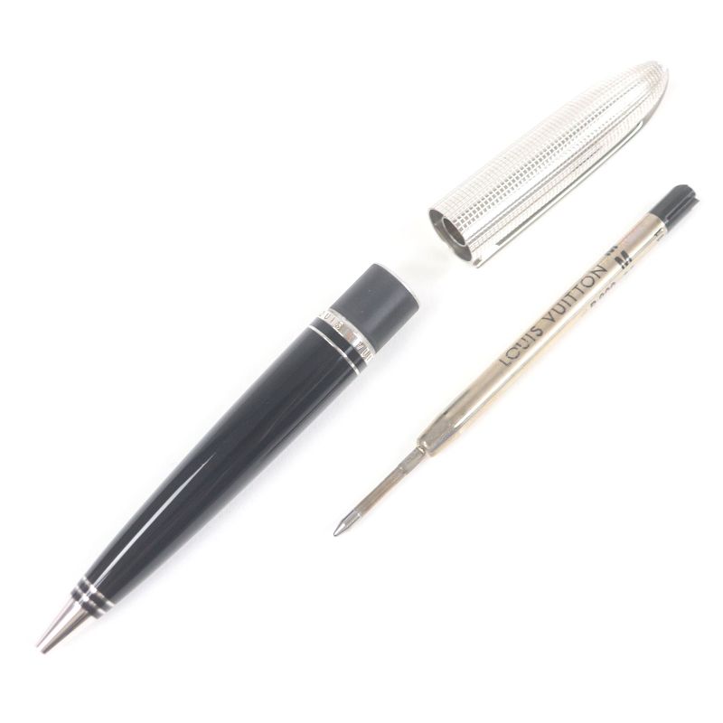 Louis Vuitton Doc Lacquer Twist Ballpoint Pen Black Silver Made In France Men's