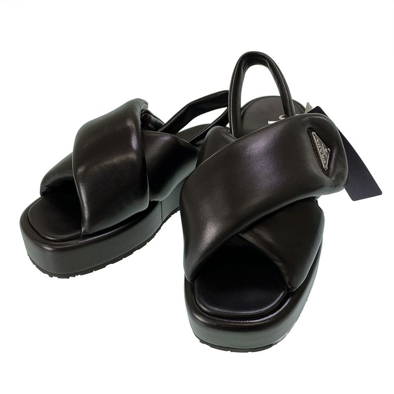 Prada Logo Plate Sandals