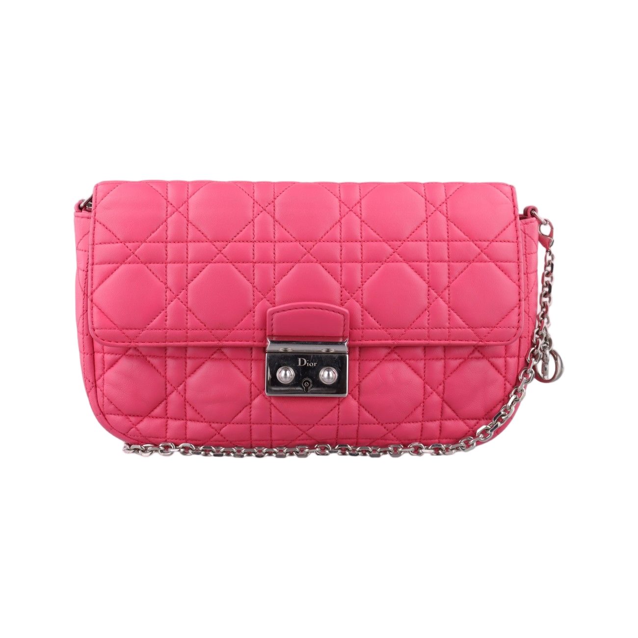 Dior Miss Cannage New Rock Rose Red Lambskin Messenger Bag
