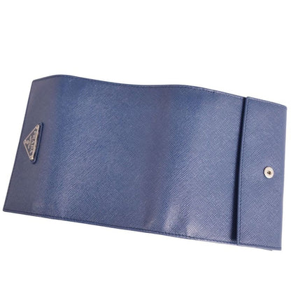 Prada Wallet Compact Wallet Triangle Leather