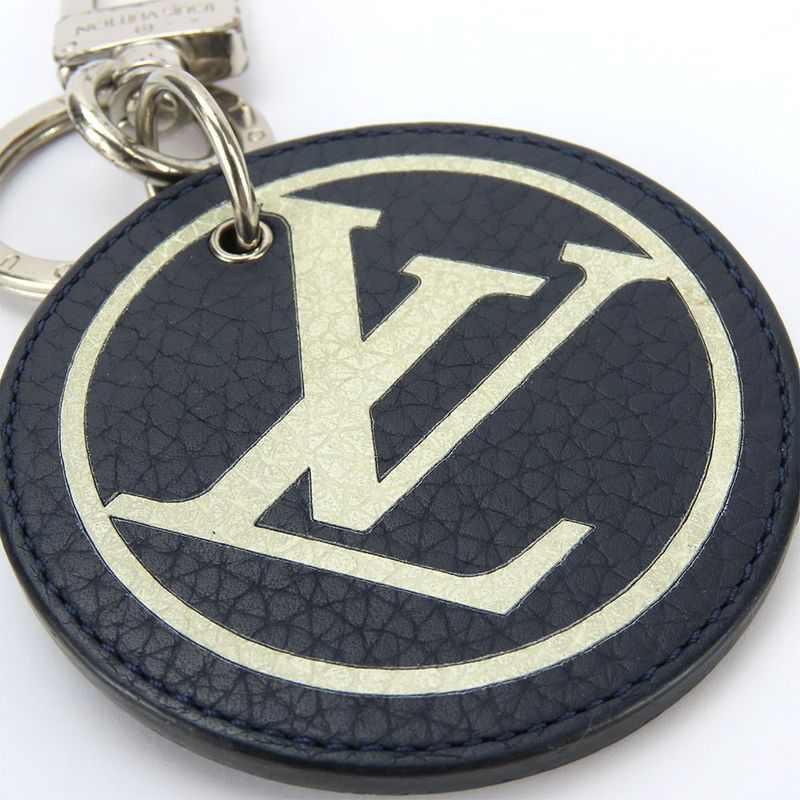 Louis Vuitton Key Holder Porte Cles Mp2082 Taurillon Initiative Leather Navy
