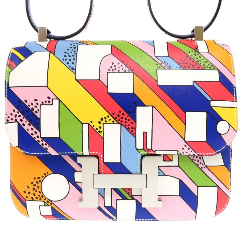 Hermes Constance 24 On A Summer Day Vorsoft Multicolor Silver Hardware Engraved