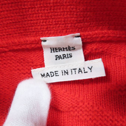 Hermes 2022 100% Wool H Motif Serie Buttons Long Sleeves Knit Cardigan Red