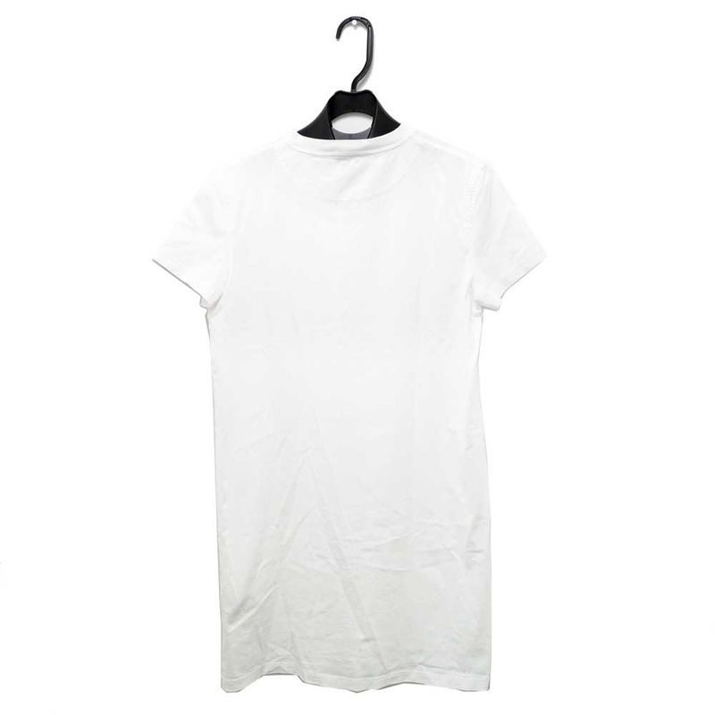 Hermes Short Sleeve Shirt Dress Embroidery White Size 40 Cotton Women's