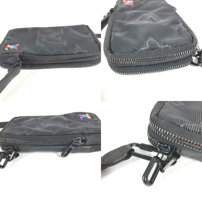 Louis Vuitton Shoulder Bag 3dmonogram Double Phone Pouch M80141 Nylon Black