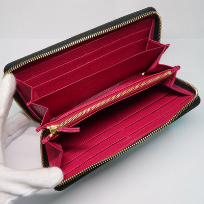 Gucci Double G Zip Around Wallet 456117 Black Gold Hardware Leather