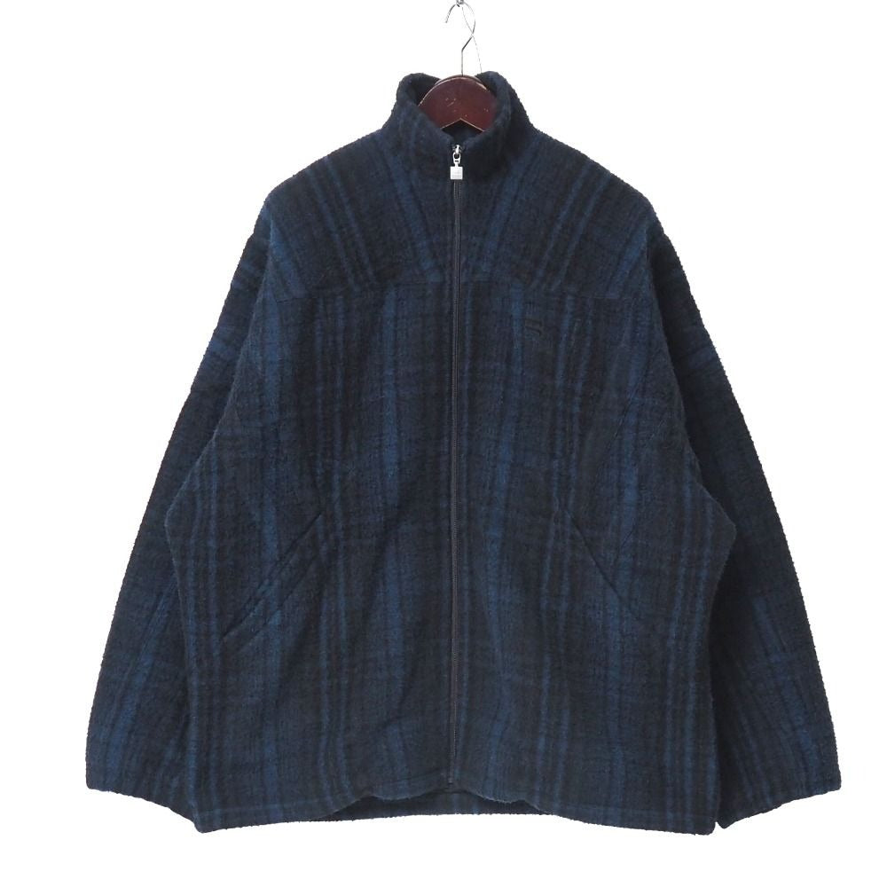 Balenciaga Tracksuit Jacket 44 Zip Up Check Sporty B Wool Blue Black