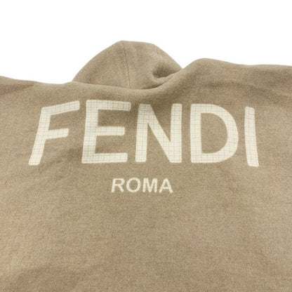 Fendi Outer Wool Beige Logo Check Reversible Hood Cape Poncho