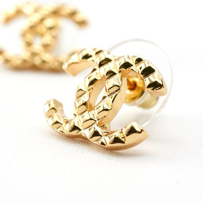 Chanel Earrings Earring Gold Coco Mark Matelasse