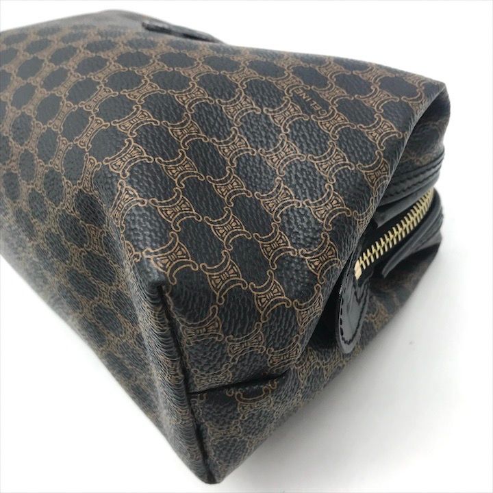 Celine Black Macadam Triomphe Leather Second Pouch Case Brown