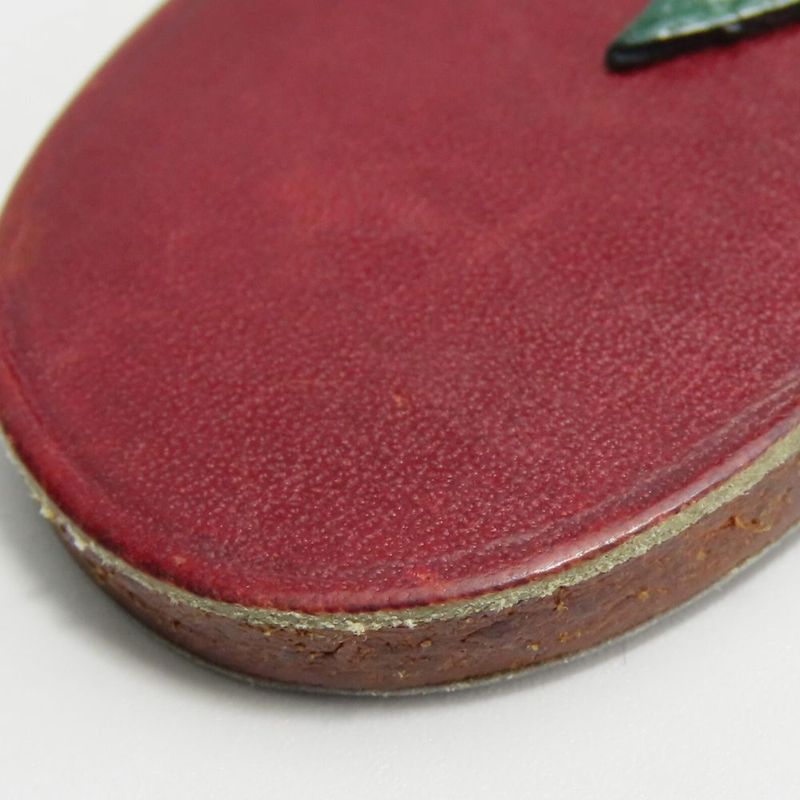 Hermes Bag Charm Leather Silver 925 Purple Green Silver Hardware Fruit Plum