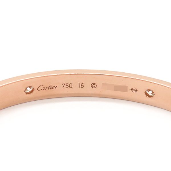 Cartier Bracelet Love Bracelet Half Diamond 4p Diamond 18k Pink Gold Diamond