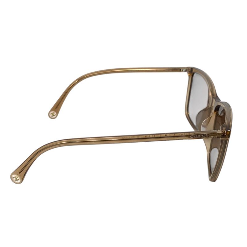 Em0603 Chanel Sunglass Es 5447-a 5517 140 3p Plastic Brown×gold Brown Coco Mark