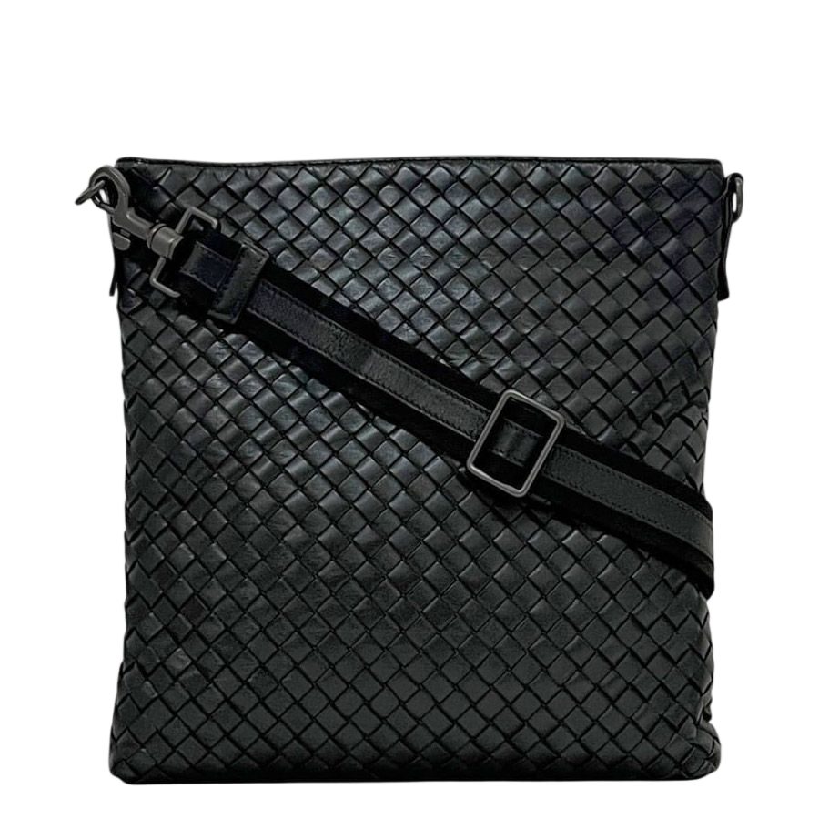 Bottega Veneta Shoulder Bag Black Intrecciato