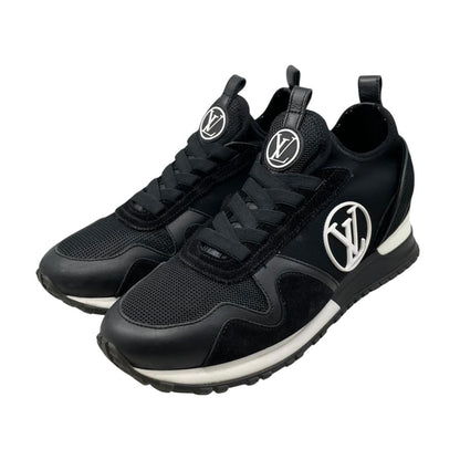 Louis Vuitton Sneakers Run Away 36.5 LV Circle Logo Suede Mesh Black