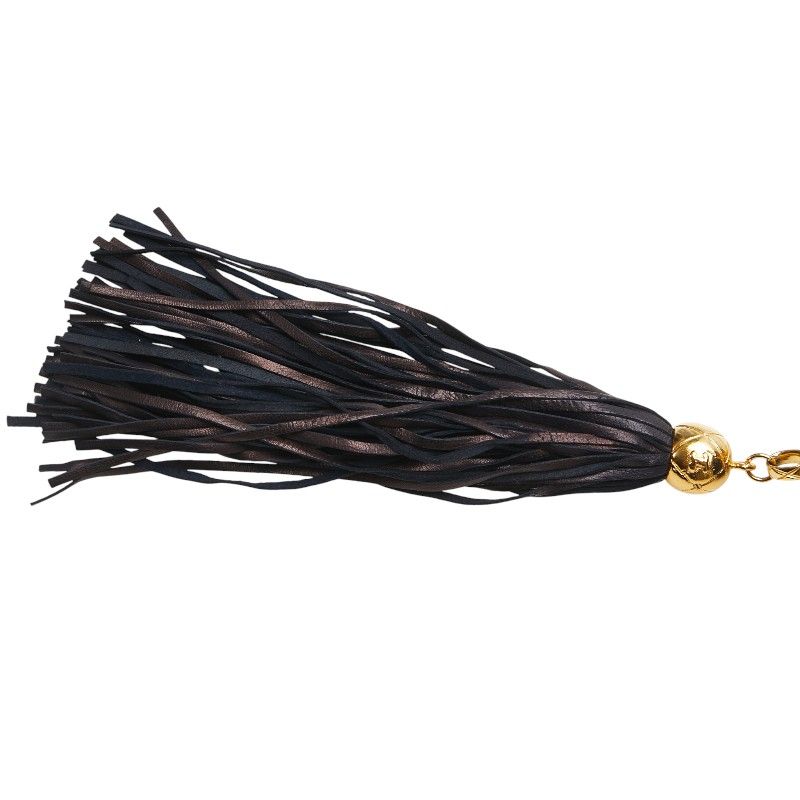 Chanel Matelasse Coco Mark Fringe Chain Shoulder Bag Navy Lambskin Women Chanel