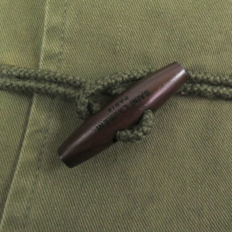 Saint Laurent Paris 632467 Cotton Linen Toggle Button Military Duffle Coat